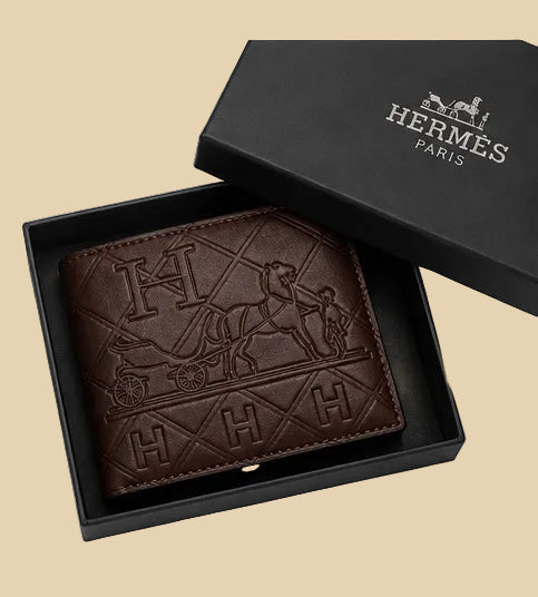 محفظة Hermès Paris جلد طبيعي