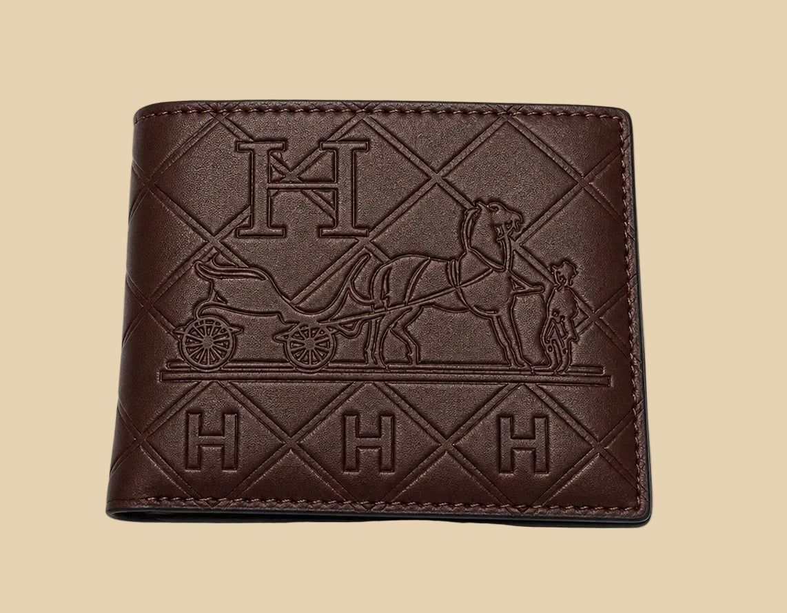 محفظة Hermès Paris جلد طبيعي
