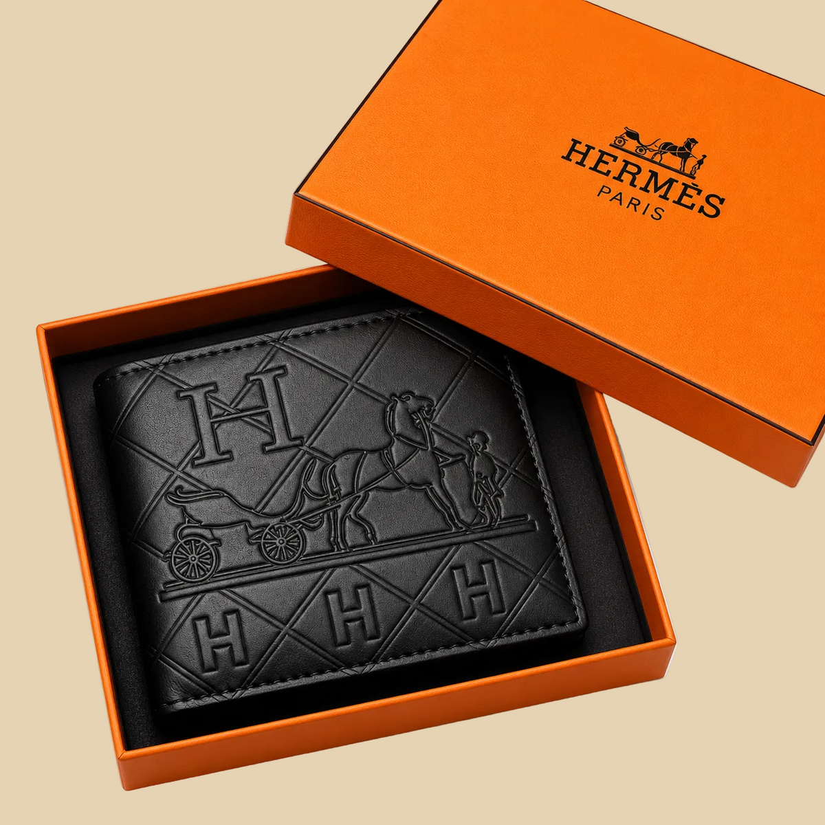 محفظة Hermès Paris جلد طبيعي